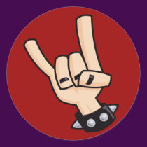 Heavy metal hand sign stickers