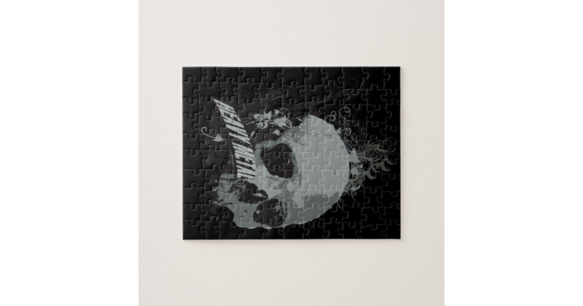 Heavy Metal Skull Jigsaw Puzzle Zazzle
