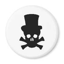 Heavy Metal Skull with Top hat magnets by Tomaniac Heavy Metal Skull with Top hat magnets