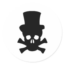 Heavy Metal Skull with Top hat stickers