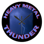 heavy metal thunder round wallclock