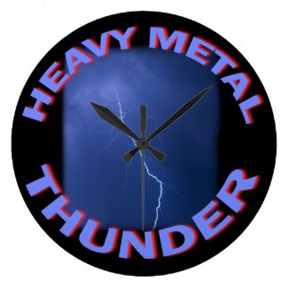 heavy metal thunder round wallclock