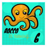 Heba the Octopus Custom Birthday Party Invitation