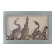 Hebilla del cinturón de la acuarela de 4 garzas hebillas de cinturón rectangulares
