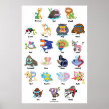 Hebrew Aleph Bet (Alphabet) Poster, 24"x36"