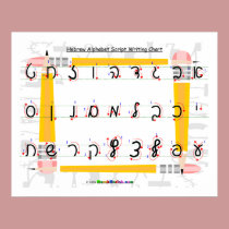 Hebrew Alphabet Script Writing Poster posters