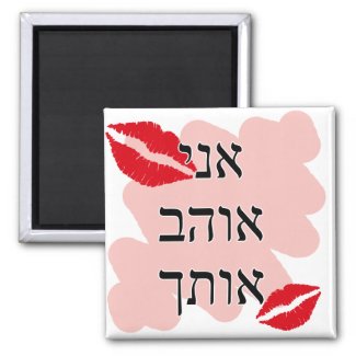 Hebrew I Love You Male magnet