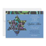 Hebrew Letters Star Bar Bat Mitzvah Invitation
