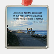 Hebrews 10:23 Let us hold fast the confession... Christmas Ornaments