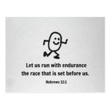Hebrews 12:1 Let us run with endurance... Postcard