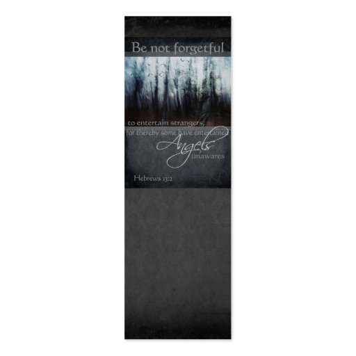 Hebrews 13:2 Angel Quote Business Card Template (front side)