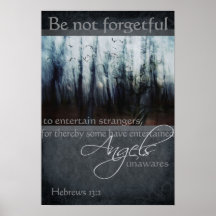 Hebrews 13:2 Angel Quote Poster
