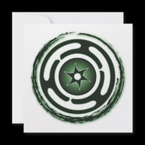 Hecate's Wheel (Green) Invitations invitations