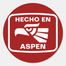 Hecho en Aspen personalizado custom personalized Round Stickers