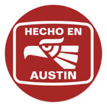 Hecho en Austin personalizado custom personalized Round Sticker