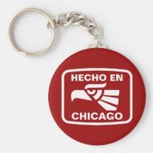 Hecho en Chicago personalizado custom personalized Keychain