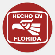 Hecho en Florida personalizado custom personalized Round Sticker
