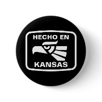 Hecho en Kansas personalizado custom personalized Pinback Button