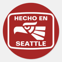 Hecho en Seattle personalizado custom personalized Stickers