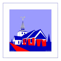 Hedensted Church - passepartout posters by lonvig Hedensted Church - passepartout posters
