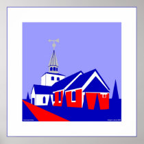 Hedensted Church - passepartout Print