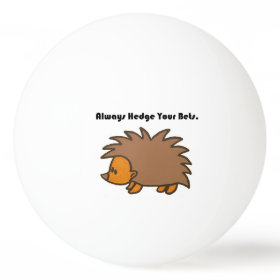 Hedge Your Bets Hedgehog Cartoon Drawing: Ping-Pong Ball