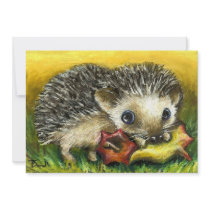 Hedgehog and apple invitations