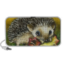 Hedgehog and apple speakers