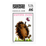Hedgehog and Butterfly Postage Stamp