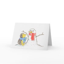 Hedgehog and Snowman cards by TheWildWood Hedgehog and Snowman cards