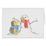 Hedgehog and Snowman Greeting Cards