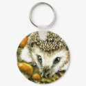 Hedgehog and yummy mushrooms keychains