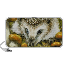 Hedgehog and yummy mushrooms. speakers