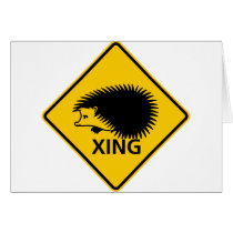 Hedgehog Crossing Highway Sign Greeting Card