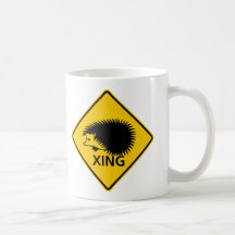 Hedgehog Crossing Highway Sign Coffee Mug