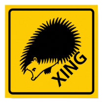 Hedgehog Crossing Highway Sign posters by wesleyowns Hedgehog Crossing Highway Sign posters