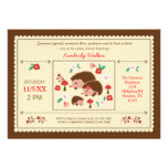 Hedgehog Family Unisex Baby Shower Invitation