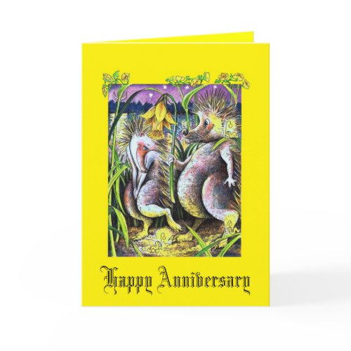 Hedgehog Golden Wedding Card card