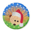 Hedgehog Hearts Santa magnets