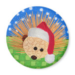 Hedgehog Hearts Santa Refrigerator Magnet