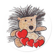 Hedgehog Hearts stickers