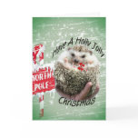 Hedgehog holly jolly xmas cards