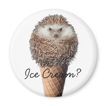 Hedgehog Ice Cream Magnet