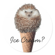 Hedgehog Ice Cream stickers