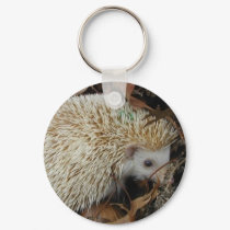 hedgehog in leaves keychain