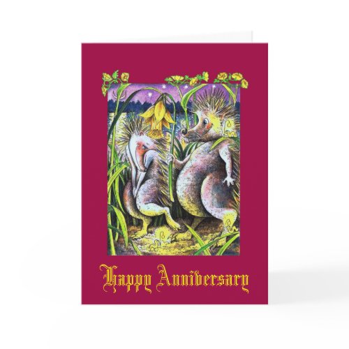 Hedgehog Ruby Wedding Card card