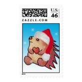 Hedgehog Santa Postage stamp