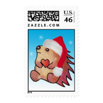 Hedgehog Santa Postage postage by BitsOfWhimsy Hedgehog Santa Postage postage