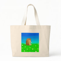 hedgehog with flower tote bags