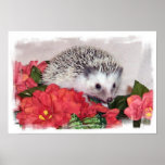 Hedgehog With Orange Flowers Posters
